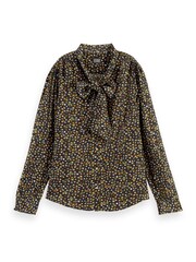 Scotch And Soda Black Printed Drapey Shirt - Image 1 of 5
