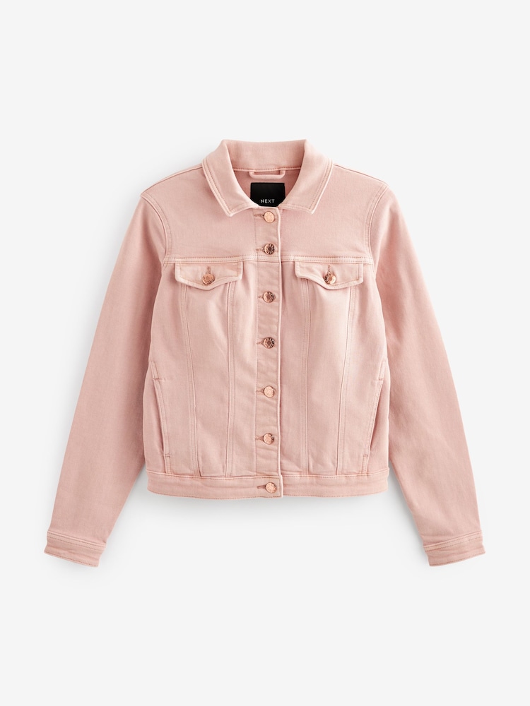 Blush Pink Fuller Bust Denim Jacket - Image 1 of 2