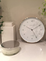 Brookpace Lascelles White Gold Metal Cased Wall Clock with White Dial - Image 1 of 4