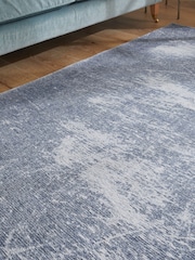 Blue Graphite Abstract Flat Weave Rug - Image 3 of 5