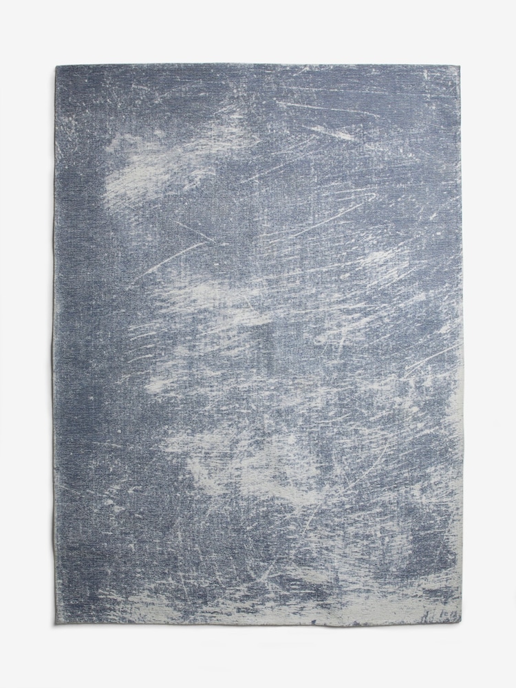 Blue Graphite Abstract Flat Weave Rug - Image 5 of 5