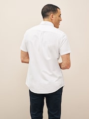 Barbour® White Oxtown Classic Short Sleeve Oxford 100% Cotton Shirt - Image 3 of 6