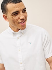 Barbour® White Oxtown Classic Short Sleeve Oxford 100% Cotton Shirt - Image 4 of 6