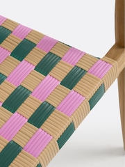 La Redoute Intérieurs Set of 2 Pink Bianca Dining Chairs in Solid Teak and Woven Resin - Image 3 of 4