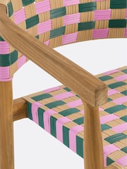 La Redoute Intérieurs Set of 2 Pink Bianca Dining Chairs in Solid Teak and Woven Resin - Image 4 of 4