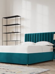 Swoon Easy Velvet Kingfisher Blue Porlock Divan Bed - Image 2 of 8