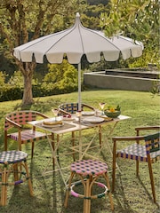La Redoute Intérieurs Set of 2 Purple Bianca Dining Chairs in Solid Teak and Woven Resin - Image 1 of 6