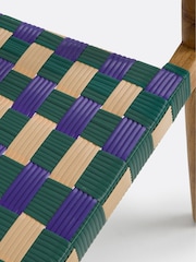 La Redoute Intérieurs Set of 2 Purple Bianca Dining Chairs in Solid Teak and Woven Resin - Image 5 of 6