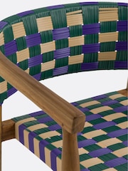 La Redoute Intérieurs Set of 2 Purple Bianca Dining Chairs in Solid Teak and Woven Resin - Image 6 of 6