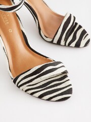 Zebra Signature Leather Mid Heel Sandals - Image 5 of 5