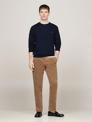 Tommy Hilfiger Dark Blue Cotton Blend Jumper With Cashmere - Image 4 of 5