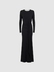 Reiss Black Dora Diamanté Bodycon Maxi Dress - Image 2 of 4