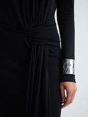Reiss Black Dora Diamanté Bodycon Maxi Dress - Image 3 of 4