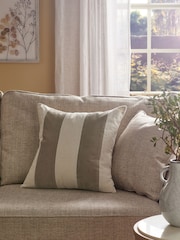 Natural Stripe 50 x 50cm Linford Velvet Cushion - Image 1 of 5