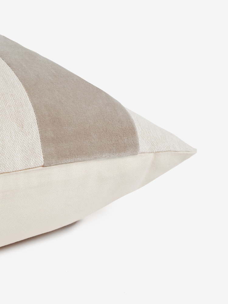 Natural Stripe 50 x 50cm Linford Velvet Cushion - Image 2 of 5