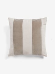 Natural Stripe 50 x 50cm Linford Velvet Cushion - Image 4 of 5