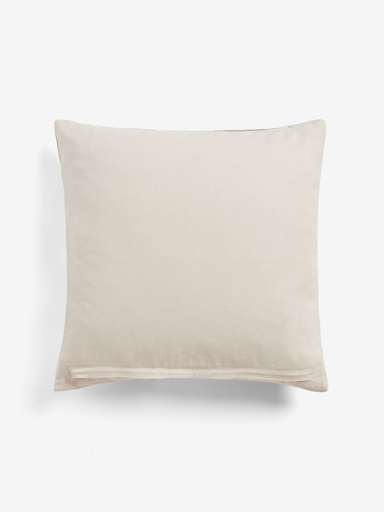 Natural Stripe 50 x 50cm Linford Velvet Cushion - Image 5 of 5