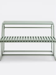 La Redoute Intérieurs Sage Green Talia Garden Table Bench in Steel - Image 3 of 6