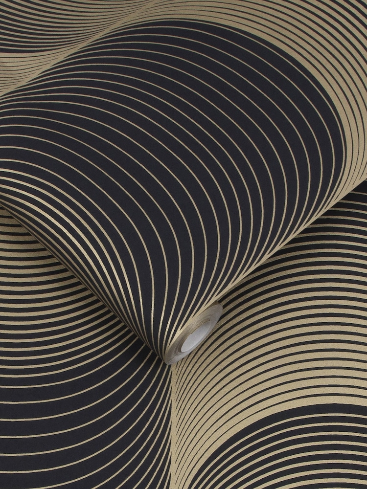 Graham & Brown Black & Gold Eclipse 10M Wallpaper - Image 3 of 3