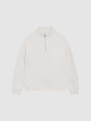 Reiss Ecru Crane Half Zip Funnel Neck Jumper - Image 2 of 7