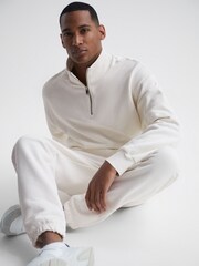 Reiss Ecru Crane Half Zip Funnel Neck Jumper - Image 6 of 7