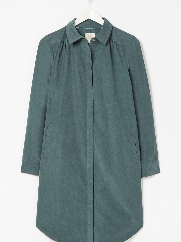 FatFace Green Chester Cord Shirt Dress - Image 4 of 4