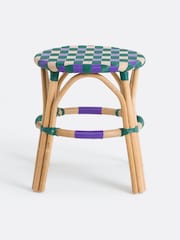 La Redoute Intérieurs Purple Bianca Stool in Natural Rattan and Woven Resin - Image 2 of 5