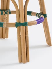 La Redoute Intérieurs Purple Bianca Stool in Natural Rattan and Woven Resin - Image 5 of 5