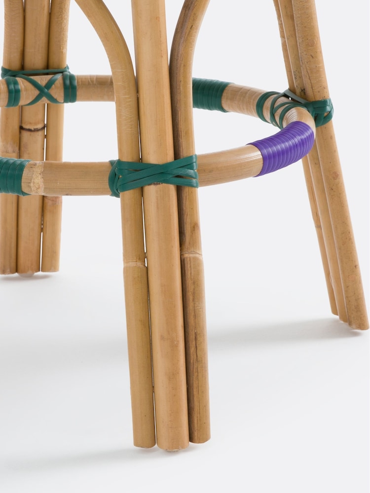 La Redoute Intérieurs Purple Bianca Stool in Natural Rattan and Woven Resin - Image 5 of 5 La Redoute Intérieurs Purple Bianca Stool in Natural Rattan and Woven Resin - Image 5 of 5