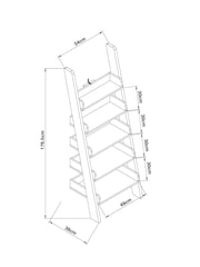 Black Bronx Oak Effect Ladder Shelf - Image 10 of 10