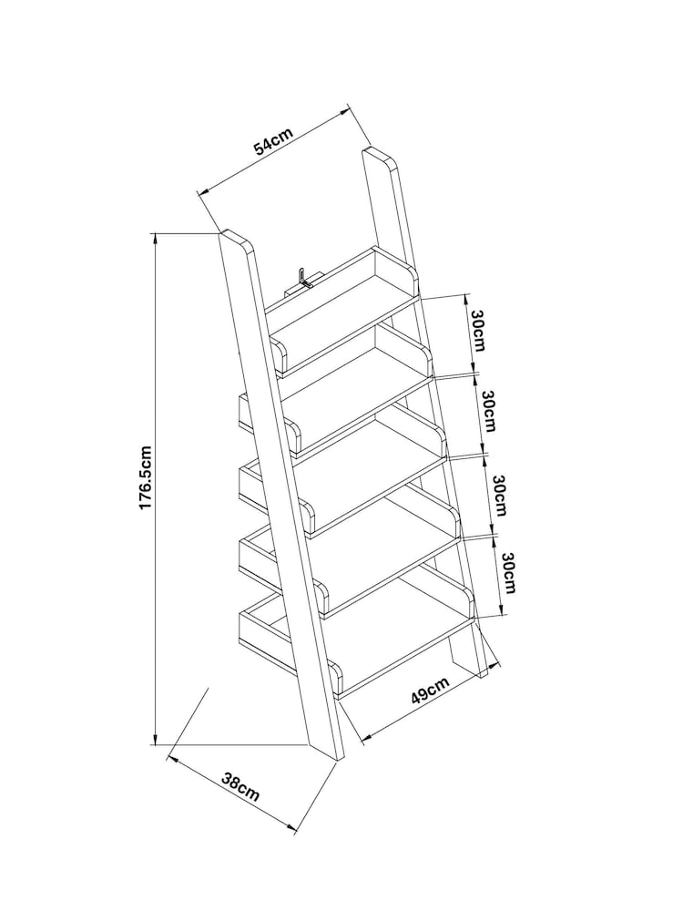 Black Bronx Oak Effect Ladder Shelf - Image 10 of 10