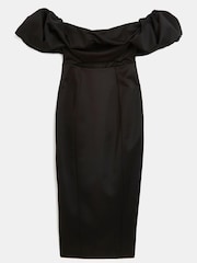 River Island Black Bella Puff Sleeve Bardot Scuba Dress - Image 5 of 5