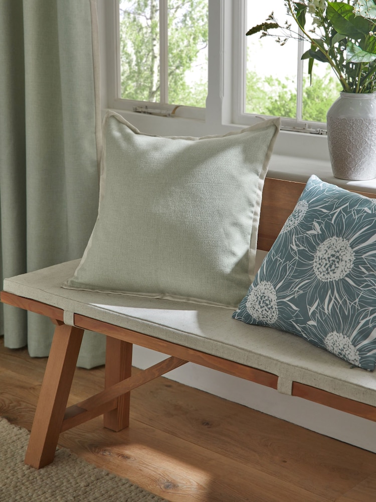 Sage Green 50 x 50cm Dalby Contrast Edge Cushion - Image 1 of 6