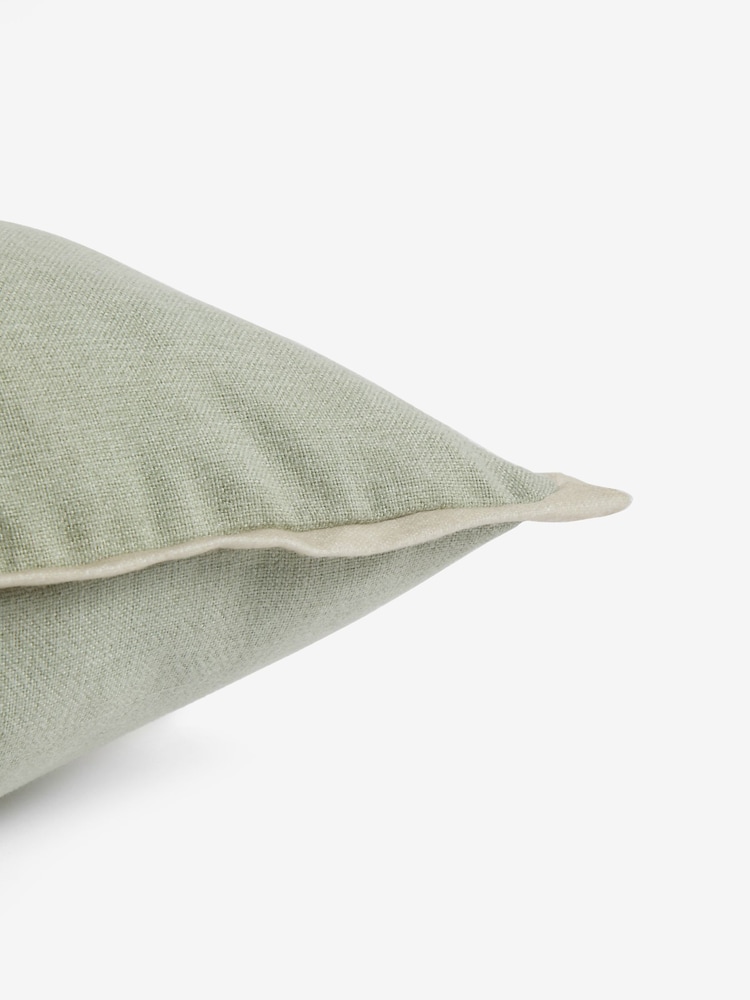 Sage Green 50 x 50cm Dalby Contrast Edge Cushion - Image 2 of 6
