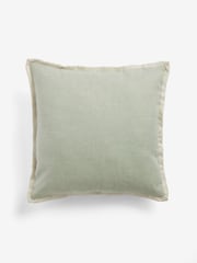 Sage Green 50 x 50cm Dalby Contrast Edge Cushion - Image 5 of 6