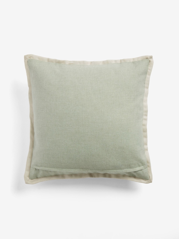 Sage Green 50 x 50cm Dalby Contrast Edge Cushion - Image 6 of 6