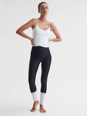 Reiss Navy Halo The Upside Drawstring Leggings - Image 1 of 5