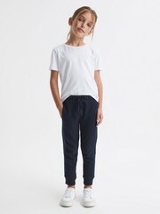 Reiss Navy Mara Junior Metallic Trim Joggers - Image 1 of 7