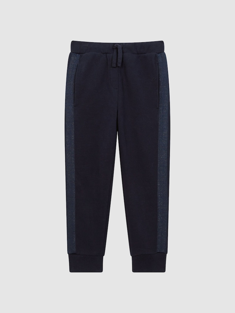 Reiss Navy Mara Junior Metallic Trim Joggers - Image 2 of 7