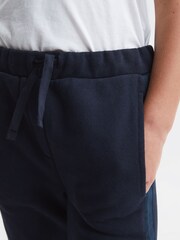 Reiss Navy Mara Junior Metallic Trim Joggers - Image 3 of 7