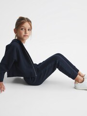 Reiss Navy Mara Junior Metallic Trim Joggers - Image 4 of 7