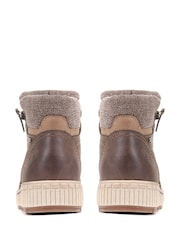 Relife by Pavers Vegan Casual Brown Ankle Boots - Image 3 of 7