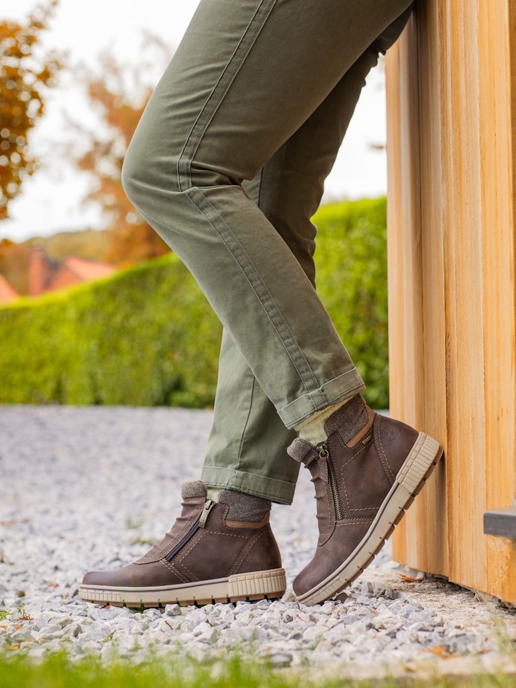 Buy Relife by Pavers Vegan Casual Brown Ankle Boots from the Next
