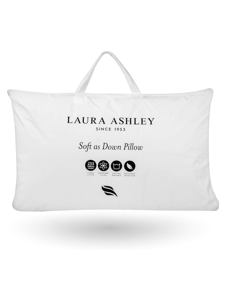 Laura Ashley White 100% Cotton Soft as Down Pillow - Image 2 of 3