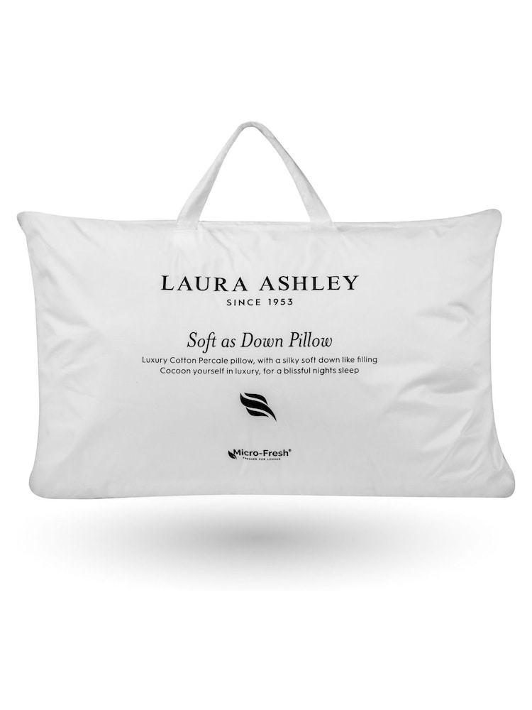Laura Ashley White 100% Cotton Soft as Down Pillow - Image 3 of 3 Laura Ashley White 100% Cotton Soft as Down Pillow - Image 3 of 3