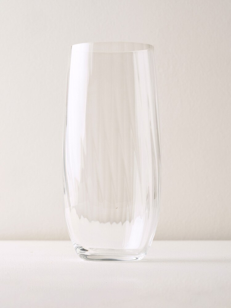 Truly Set of 4 Clear Fluted Crystal High Ball Glasses - Image 3 of 3