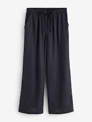 Simply Be Black Tie Waist Linen Wide Leg Trousers - Image 5 of 5