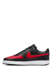 Nike Black/Red Court Vision Low Trainers - Image 2 of 8