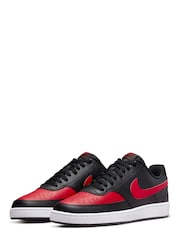 Nike Black/Red Court Vision Low Trainers - Image 3 of 8