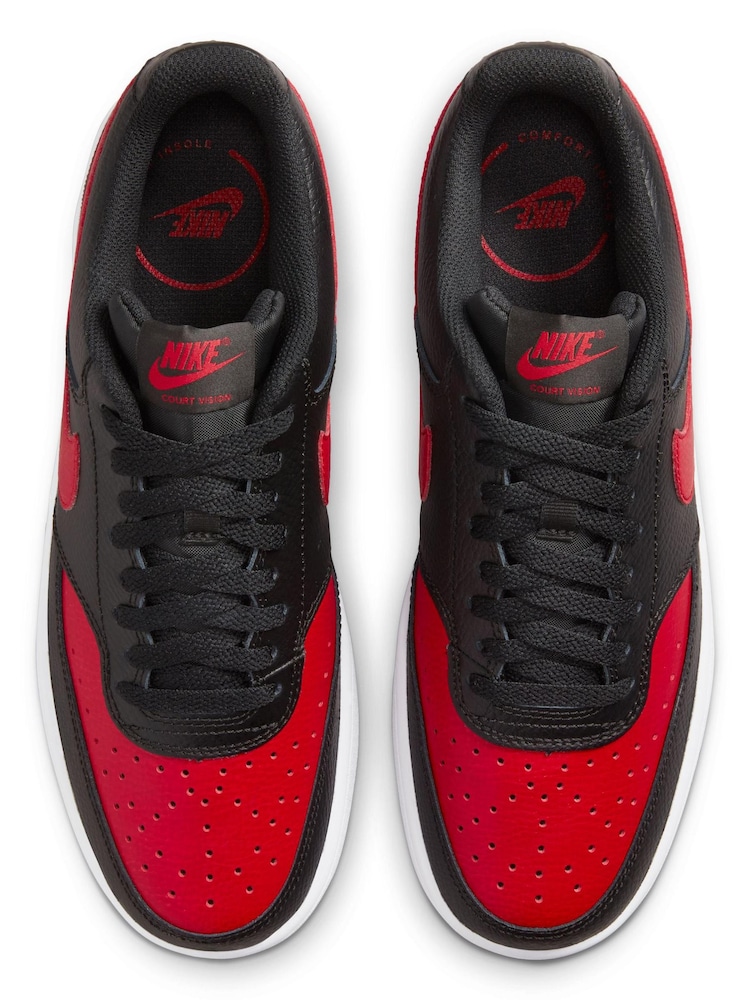 Czarny/czerwony - Nike Court Vision Low Trainers - Image 5 of 8